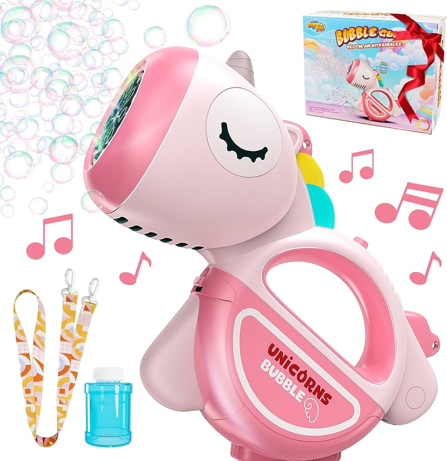 Bubble Machine Gun with Lights Music, Portable 360°Leak Proof Automatic Bubble Maker Machine for... | Amazon (US)