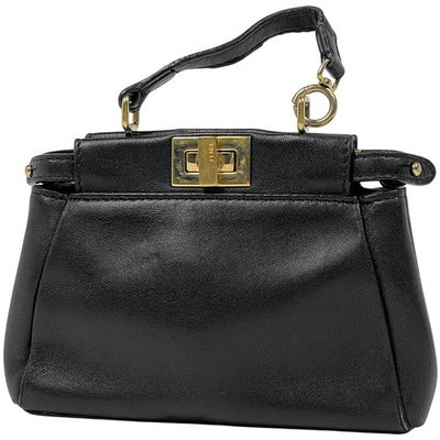 FENDI Micro Peekaboo Hand Bag 2WAY Shoulder Bag Hand Bag leather Black 8M035... | eBay US