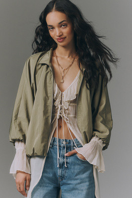 By Anthropologie Funnel-Neck Nylon Jacket | Anthropologie (US)