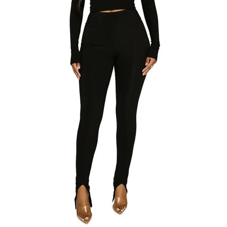 Snatched & Slit Leggings Black S | Walmart (US)