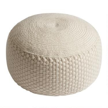 Round Braided Indoor Outdoor Pouf | World Market