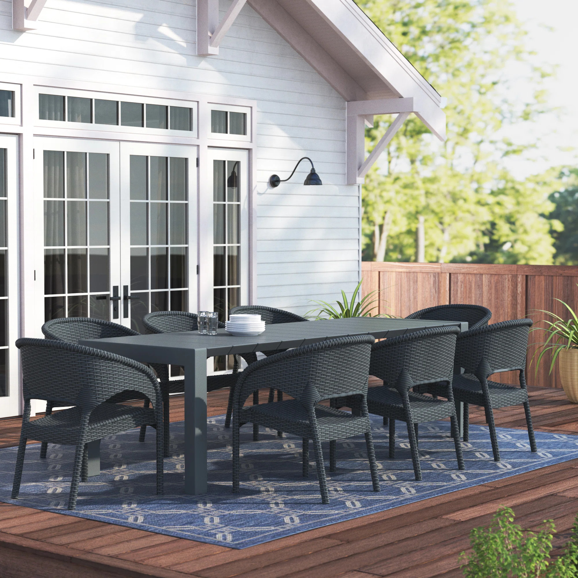 George Oliver Riggs Rectangular 8 - Person 102'' Long Dining Set & Reviews | Wayfair | Wayfair North America