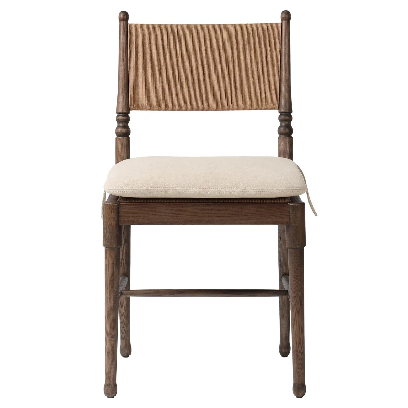 Fayth Broadway Dune Linen Antique Walnut Dining Chair | Kathy Kuo Home