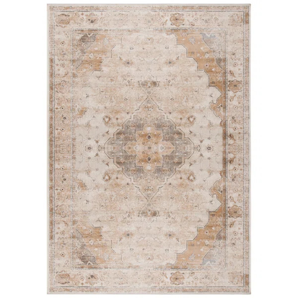 Pelluru Machine Woven / Power Loomed Viscose Ivory/Beige Rug | Wayfair North America
