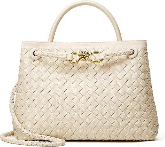BOYATU Woven Tote Bag Womens Purse: Vegan Leather Shoulder Handbags - Fashion Summer Beach Tote B... | Amazon (US)