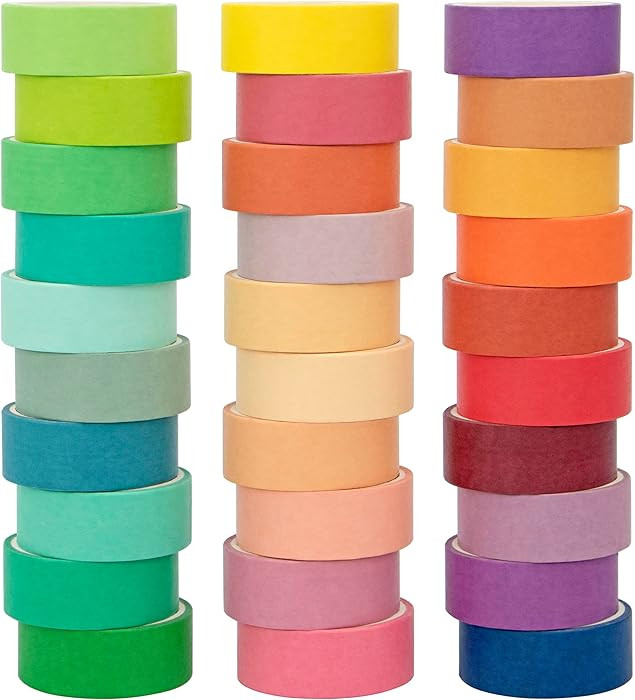 Washi Tape Set 30 Rolls, Decorative Tape, Colored Tape, Scrapbook Tape, Craft Tape for Scrapbook ... | Amazon (US)