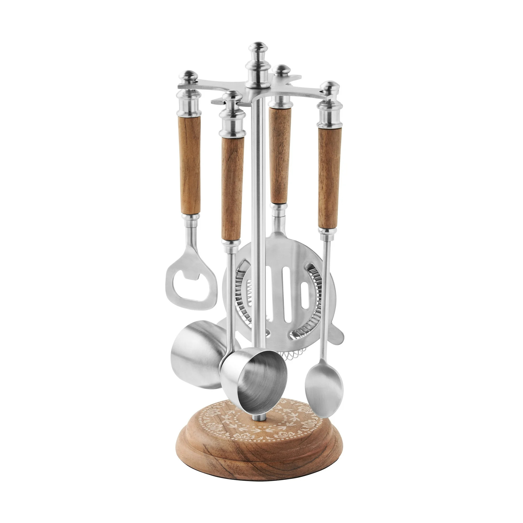 The Pioneer Woman Stainless Steel 5-Piece Bar Tool Set with Storage Stand | Walmart (US)