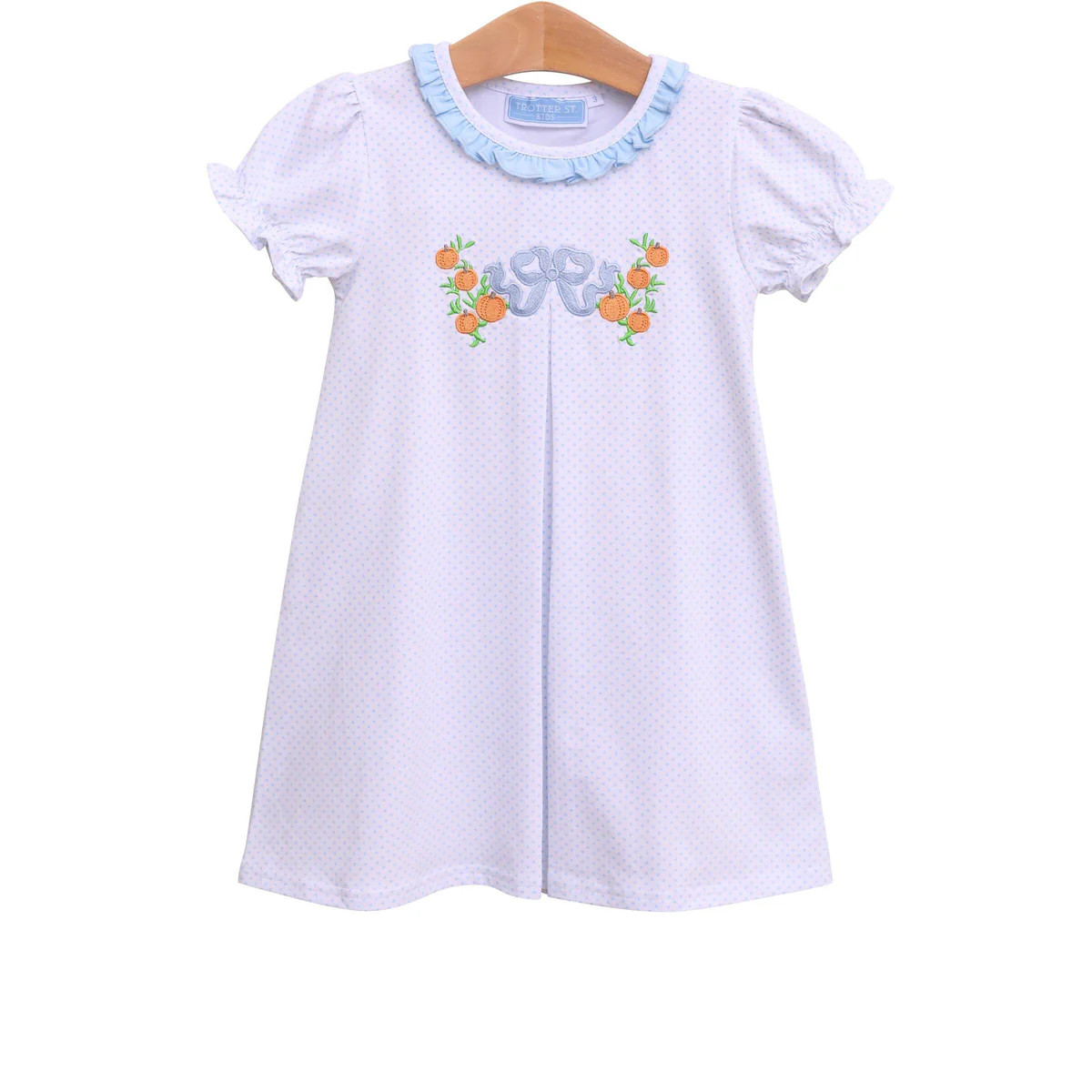 Bow & Pumpkins Polka Dot Knit Dress | Classic Whimsy