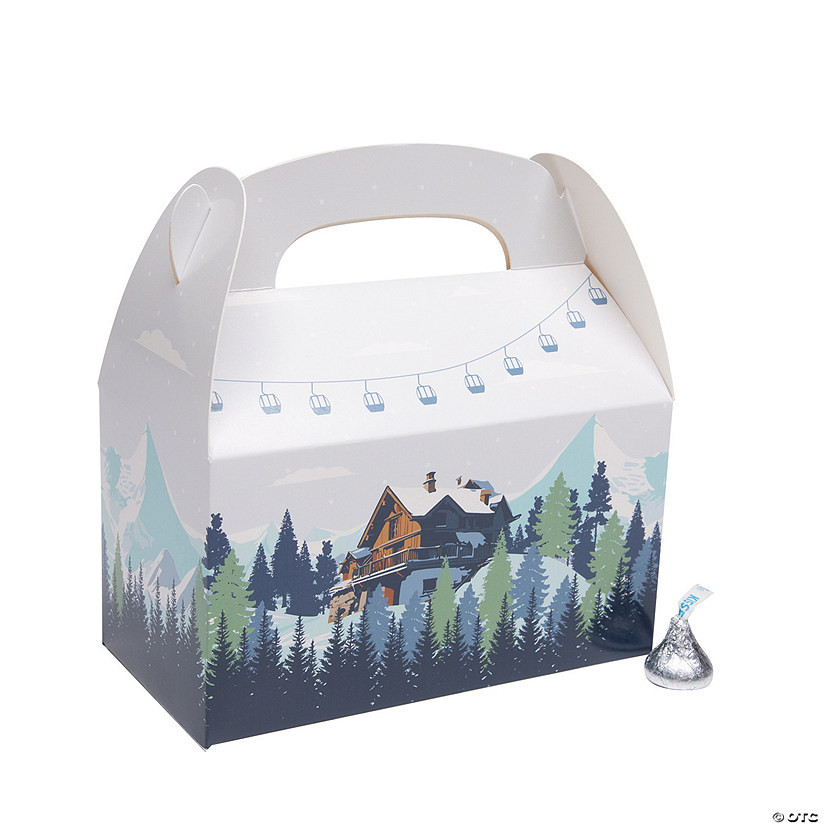 6 1/4" x 5 1/4" Ski Chalet in the Mountains Favor Boxes - 12 Pc. | Oriental Trading Company