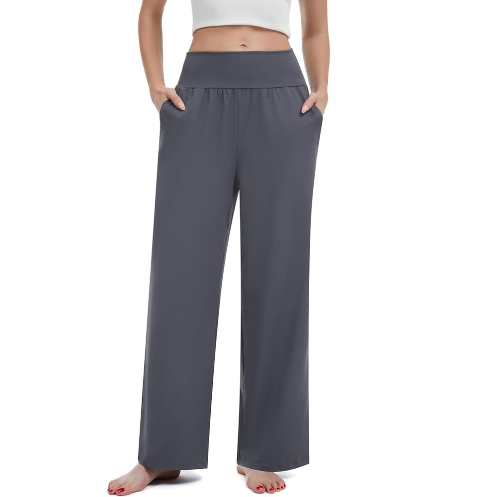 iniber Women's Wide Leg Casual Loose Lounge Pants Yoga Sweatpants High Waisted Comfy Pajama Flowy... | Amazon (US)
