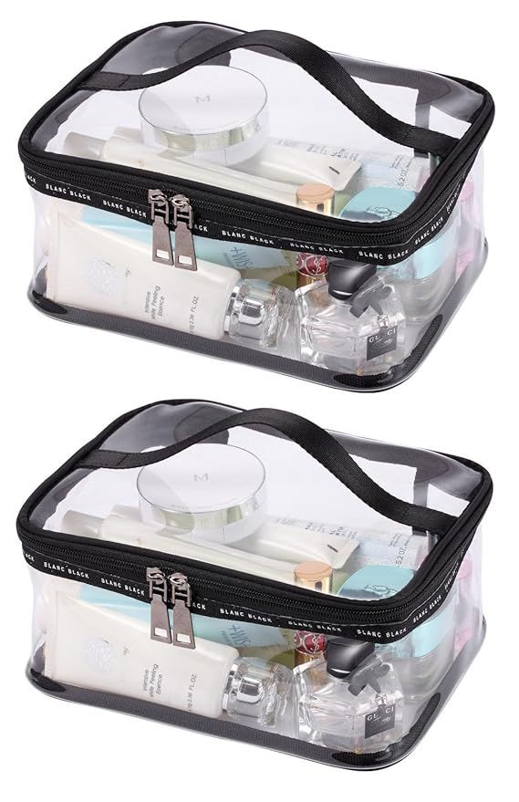 Louise Maelys Portable Clear Makeup Bag Zipper Waterproof Transparent Travel Storage Pouch Cosmet... | Amazon (US)
