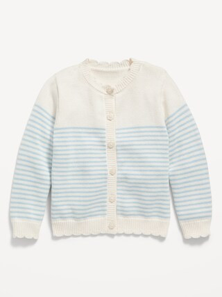 Scallop-Edged Button-Front Cardigan for Toddler Girls | Old Navy (US)