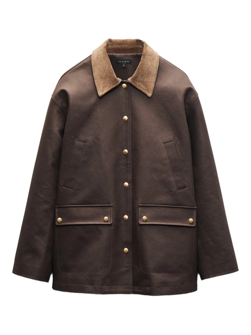 Rag & Bone corduroy-collar Button Jacket | Brown | FARFETCH BR | Farfetch (BR)