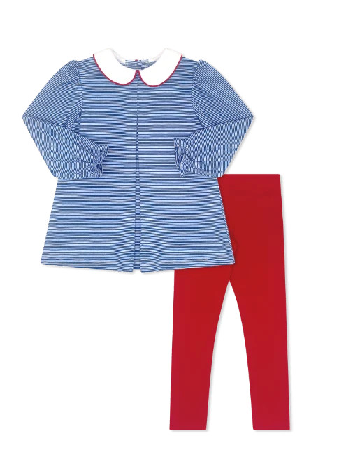 Caroline Legging Set - River Royal Ministripe, Raleigh Red | Lullaby Set