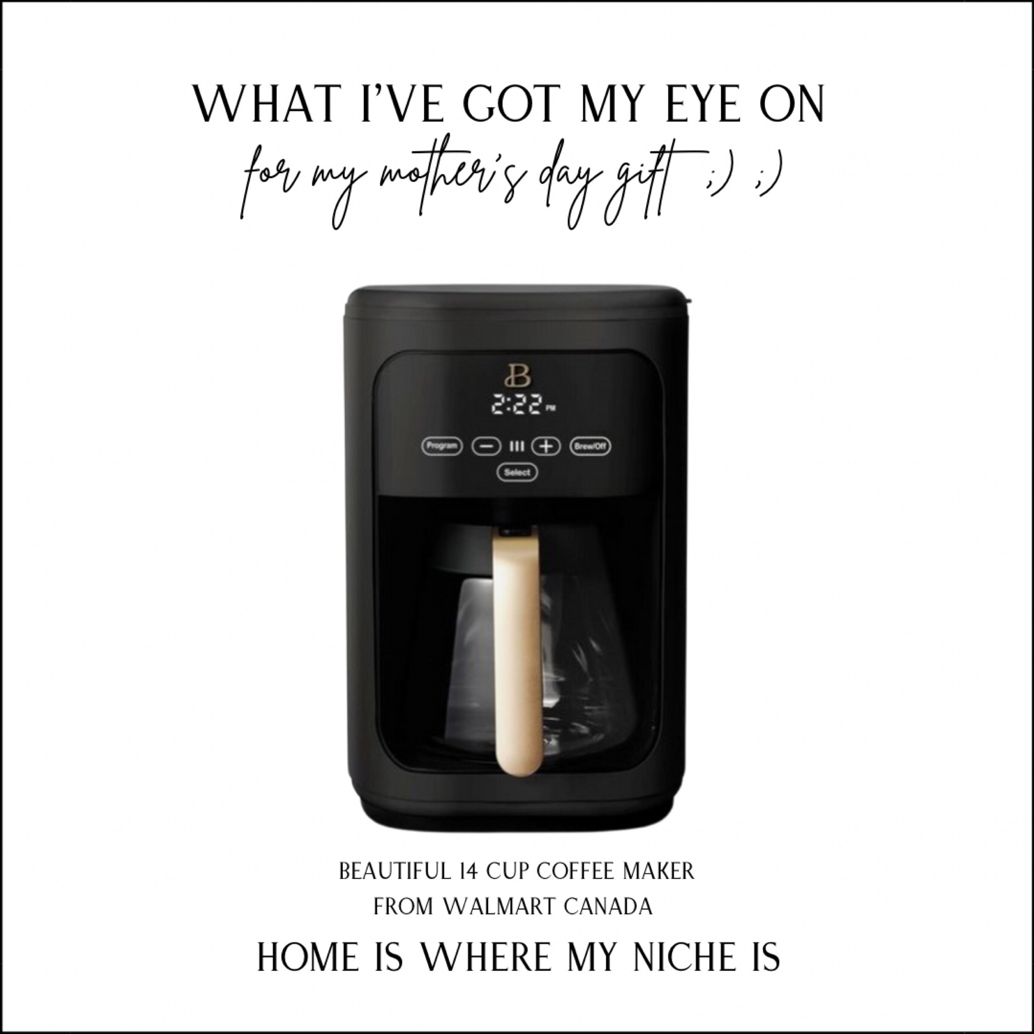 H O M E / I’ve got my eye on this beautiful 14 cup coffee maker by Drew Barrymore for my Mother’s Day gift 😉😉☺️

Walmart Canada | Kitchen | Counter | Appliance 

#LTKfindsunder100 #LTKhome #LTKGiftGuide