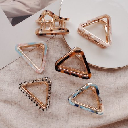 Meidiya Small Hair Claw Clips 2 inch Acetate Hair Jaw Clips Fashion Hollow Triangle Hair Clips for Women Girls | Walmart (US)