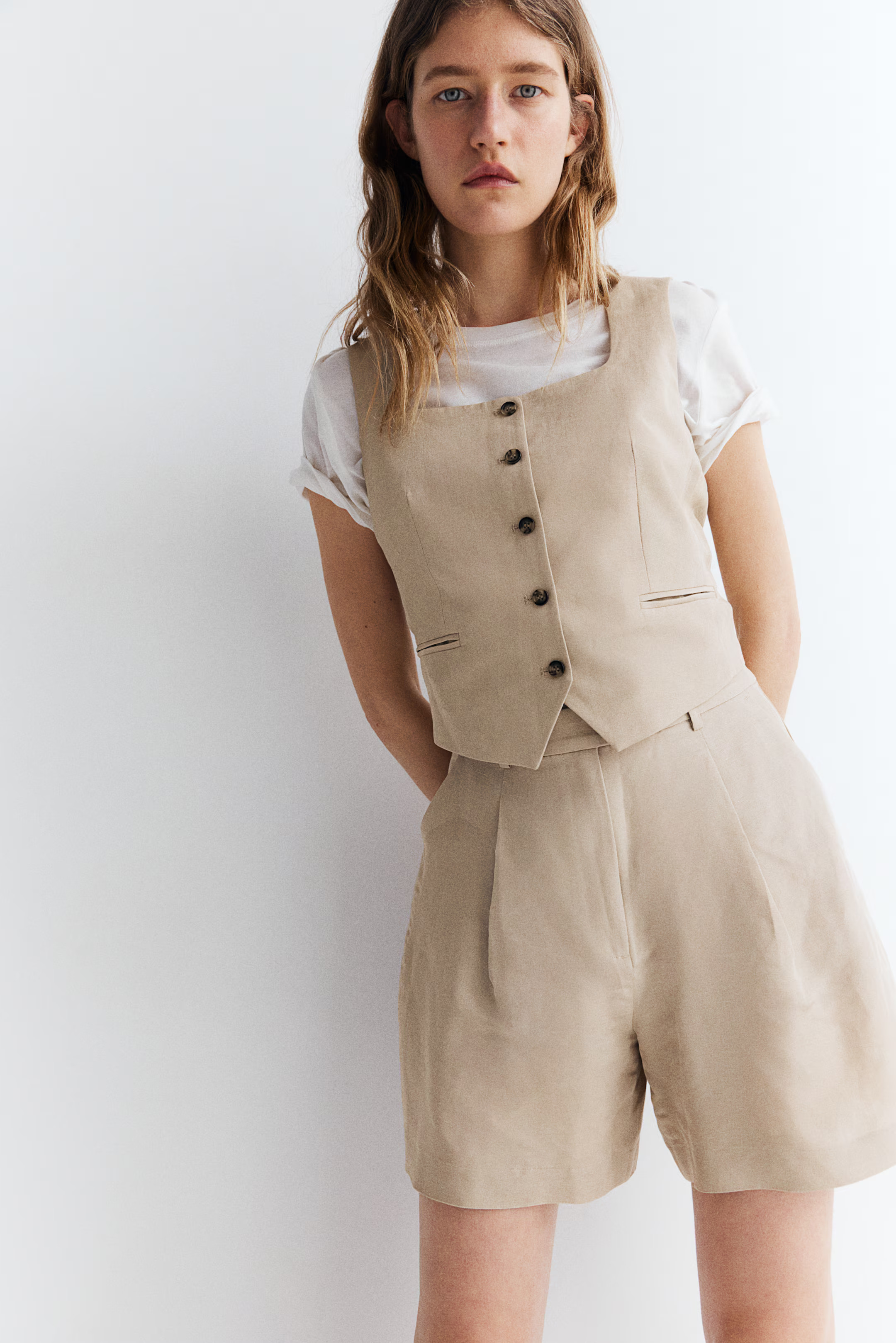 Linen-blend Shorts | H&M (US + CA)