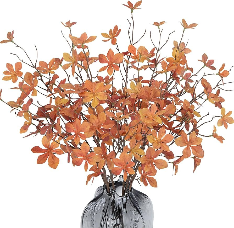 6PCS Fall Floral Stems 28" Faux Fall Stems with Artificial Fall Eucalyptus Leaves Branch Indoor S... | Amazon (US)
