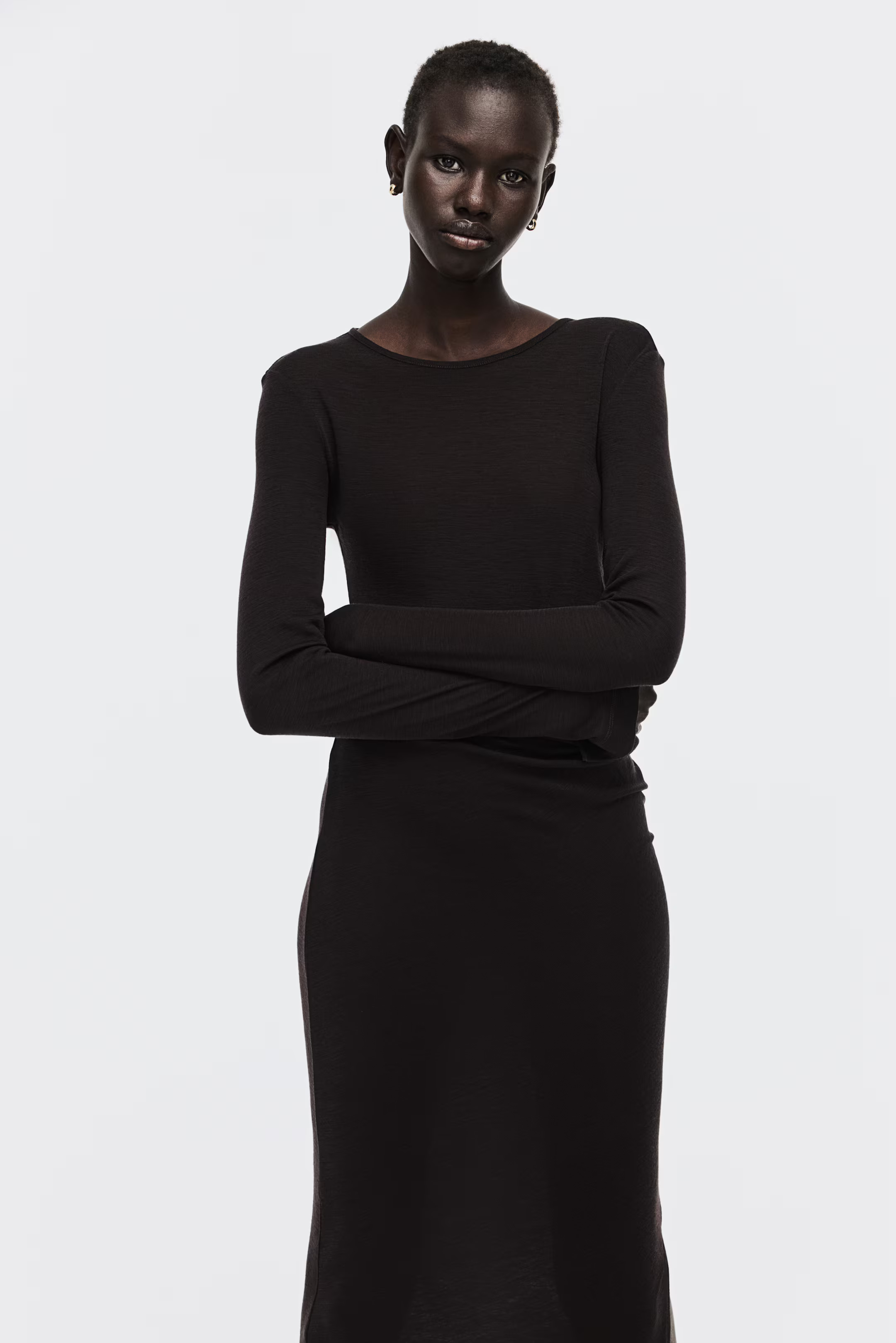 Long wool dress - Dark brown - Ladies | H&M GB | H&M (UK, MY, IN, SG, PH, TW, HK)