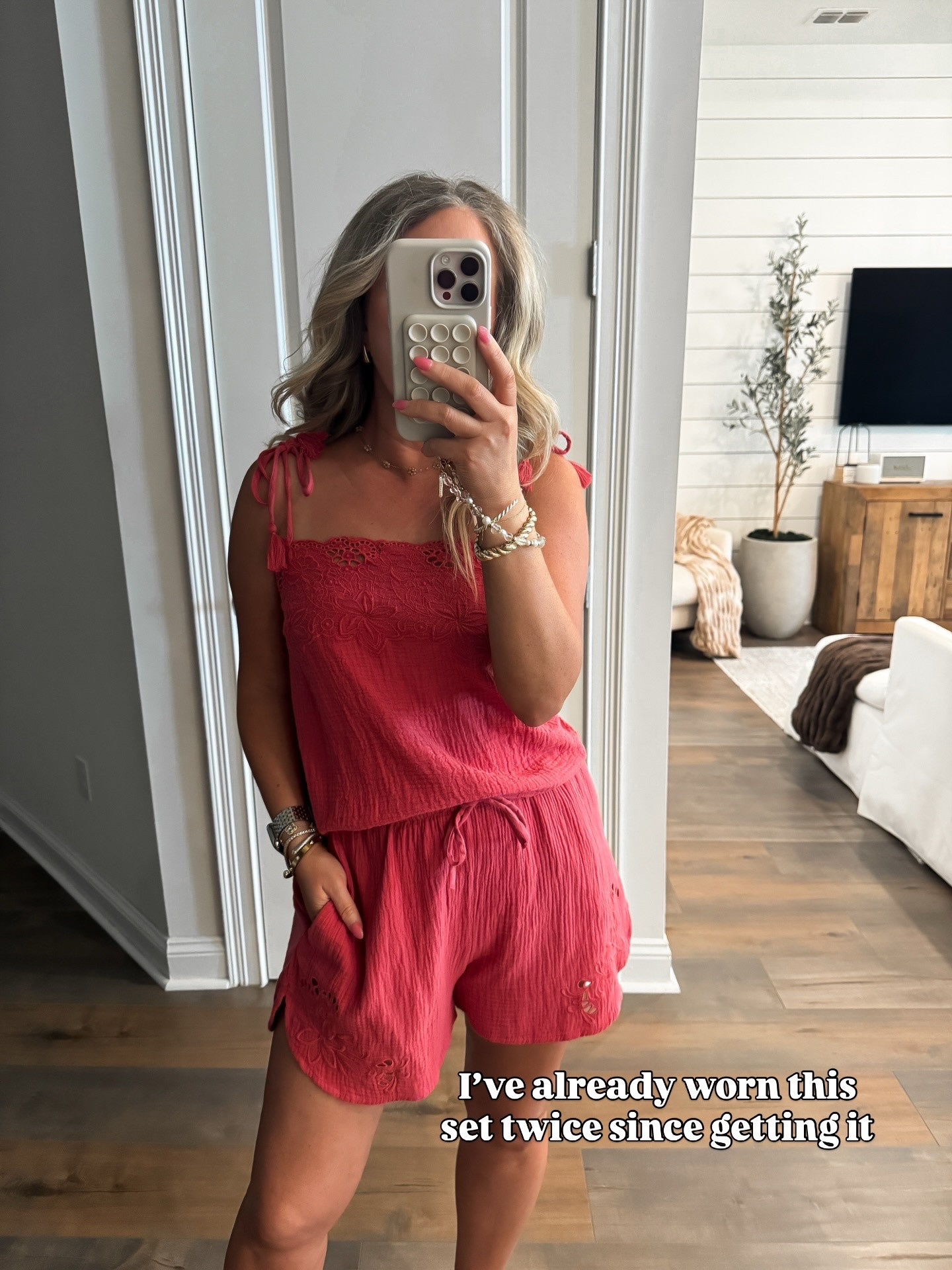 This set is a spring and summer go-to! Super comfortable and easy to mix and match with other pieces. S in top and M in shorts! 

Target style, spring and summer fashion, red set, tank top, shorts, affordable style, vacation outfit, mom style, floral detail, throw on and go, mom style, petite, outfit inspo.  

 #LTKootd #LTKPetite