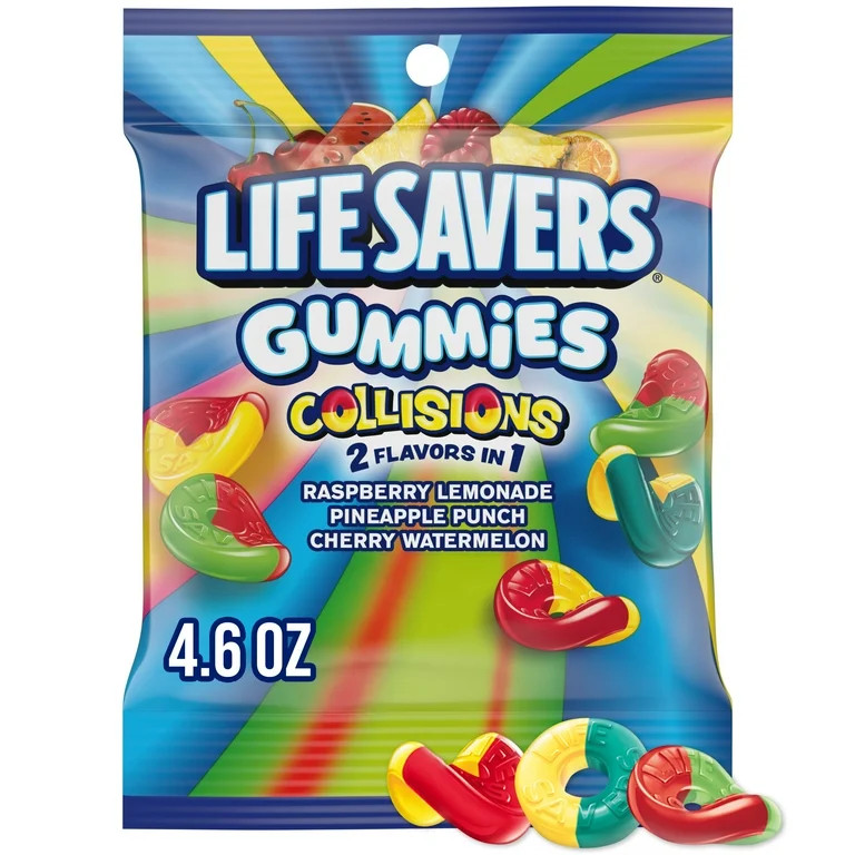 Life Savers Gummies Collisions Gummy Candy Fruit Mix - 4.6 oz Bag | Walmart (US)