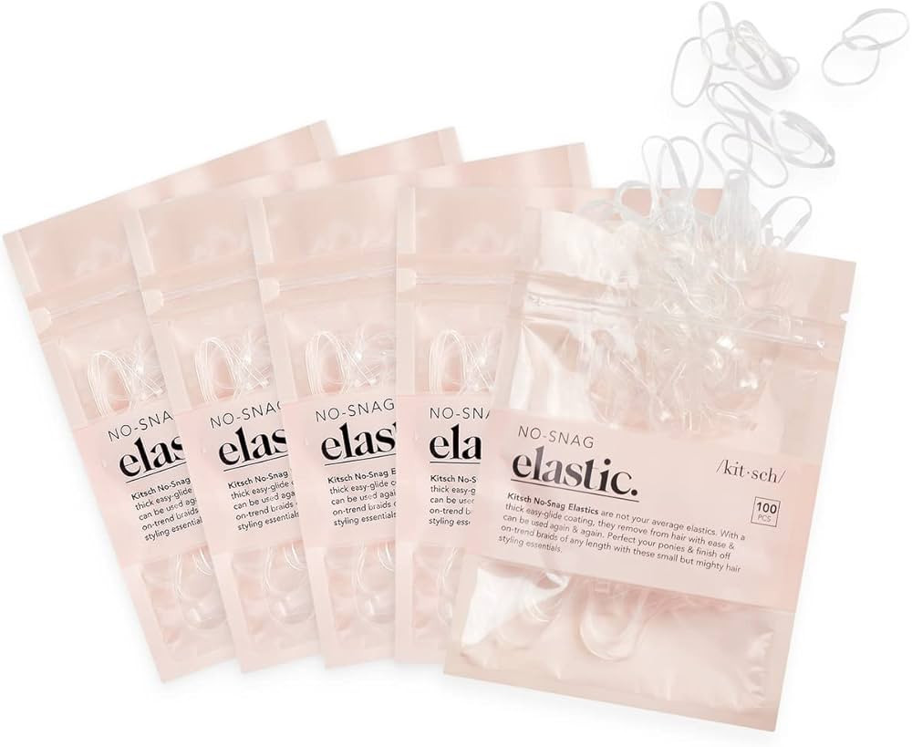 Kitsch No-Snag Mini Gummy Elastic Hair Bands for Hair Styling, Braids, Ponytails, Hair Ties for T... | Amazon (US)