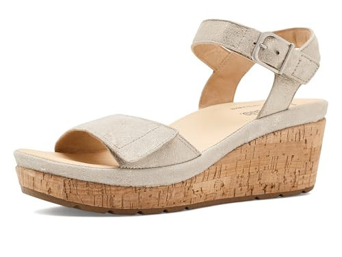 Samuel Hubbard, Women's, Portola Two-Strap Wedge, Champagne Suede, 10, Medium | Amazon (US)