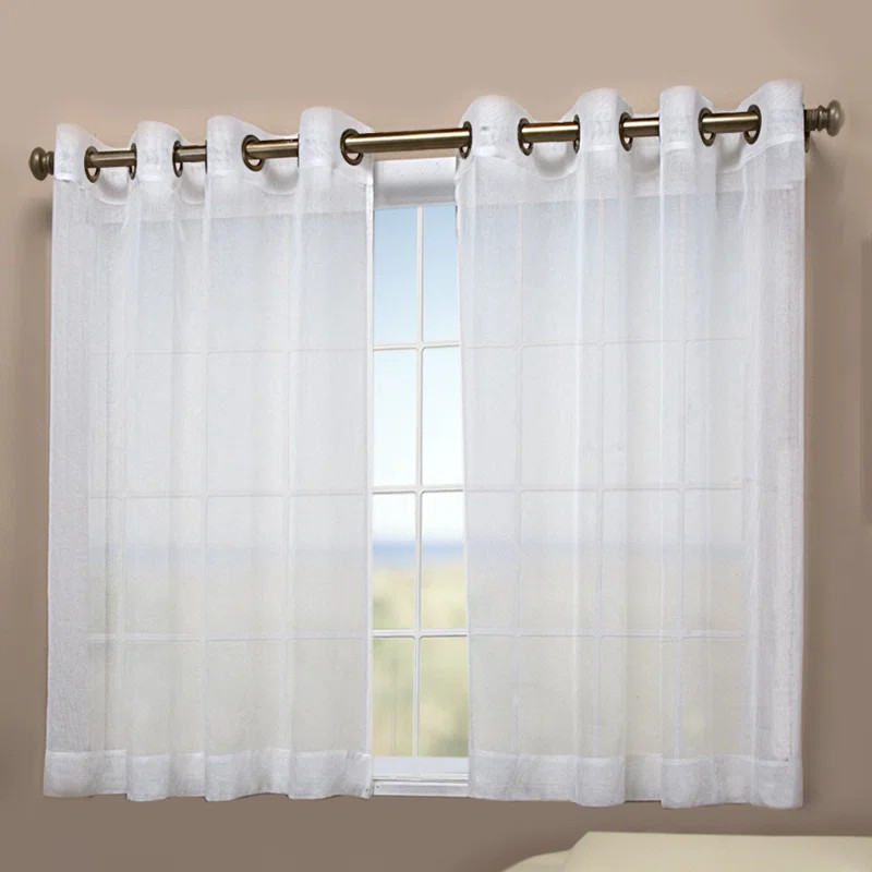 Stepanie Solid Semi-Sheer Grommet Single Curtain Panel | Wayfair North America