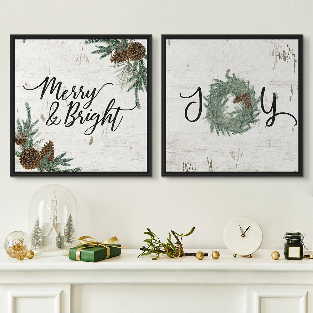 My Texas House - Wreath Sentiments Framed Canvas Wall Art Set - 16x16 | Walmart (US)