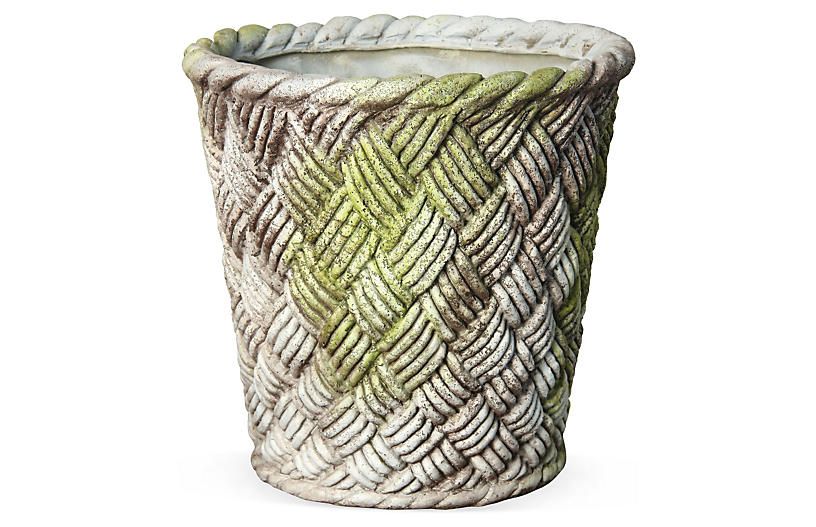 24" Nied Weave Basket, White Moss | One Kings Lane