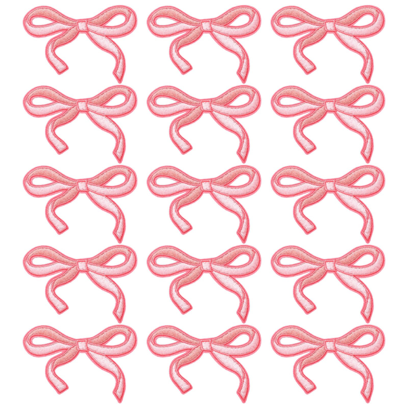 Lyrow 15 Pcs Bow Patches 3x2 Inch Embroidery Bow Iron on Patch for Clothes Iron on Bows Cute Bow ... | Amazon (US)