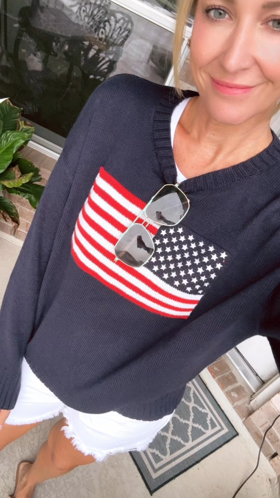 Flag sweater
Memorial day outfit 
Fourth of July 
White denim shorts 
Summer outfit 

#LTKSaleAlert #LTKStyleTip #LTKFindsUnder50
