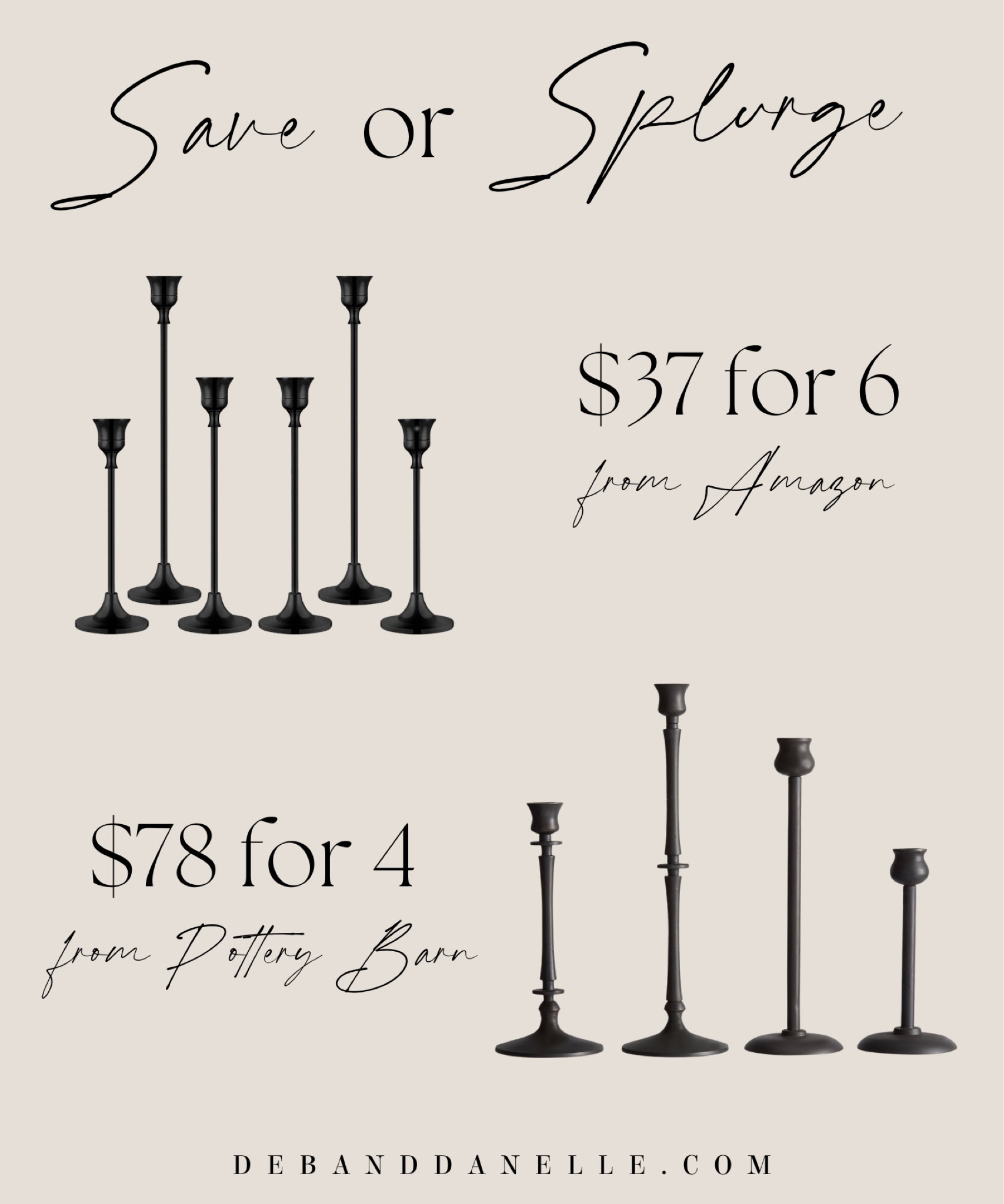 Save or splurge on these candlestick holders. 

#LTKsalealert #LTKFind #LTKhome