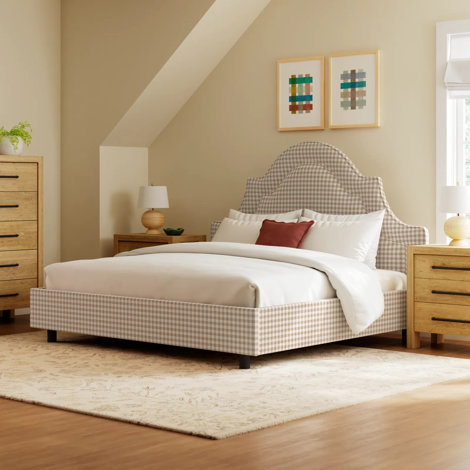Knipe Upholstered Scalloped Bed | Birch Lane