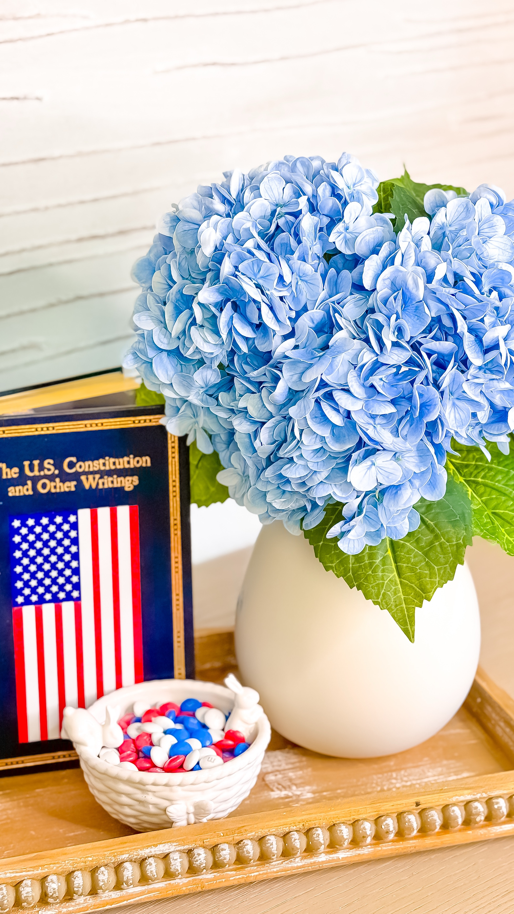 Red, white, & blue table decor! ❤️🤍💙

This is a super simple way to add some patriotic festivity to any little table or countertop in your home! 

Like + FOLLOW for more easy and simple decor ideas like this one! 

#LTKSaleAlert #LTKSeasonal #LTKHome