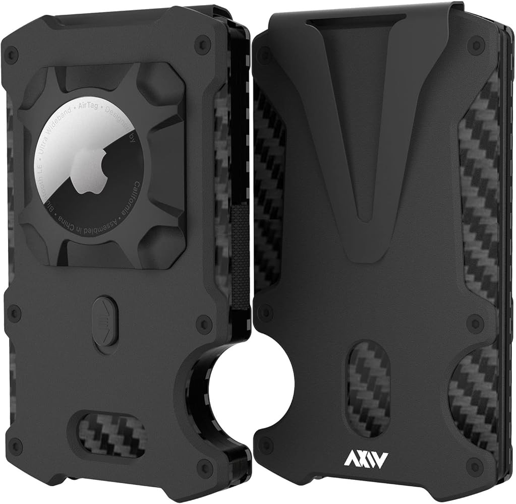 Wallet for Men with AirTag Holder Credit slim Front Pocket Real Carbon Fiber RFID Blocking Minima... | Amazon (US)