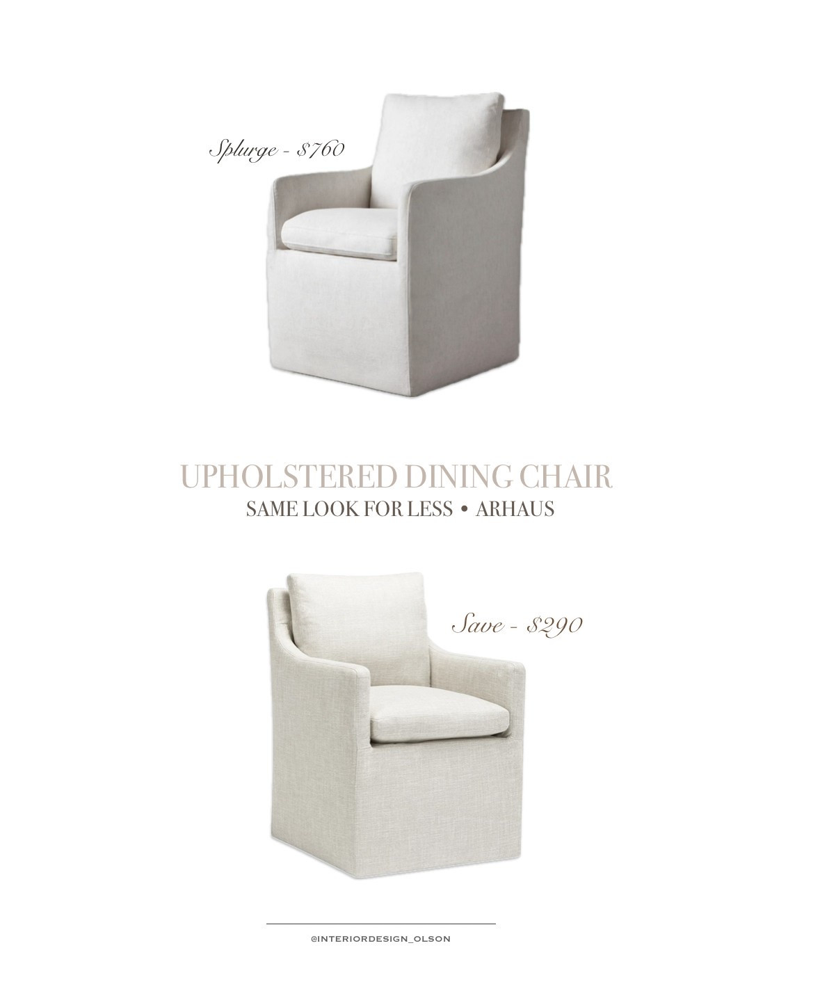 Save vs. Splurge: Upholstered Dining Chairs Edition 🪑
Love the look of high-end Arhaus style without the price tag? I found the same look for less—these swivel dining chairs are nearly identical, but one saves you almost $500!
Perfect for cozy dinners, family gatherings, and that elevated designer feel we all love.

👇 Tap to shop both & decide: Team Splurge or Team Save?

Keywords: upholstered dining chair, Arhaus dupe, swivel dining chair, designer look for less, neutral dining room, family-friendly furniture

#SaveVsSplurge #ArhausDupe #DiningRoomInspo #NeutralHome #FamilyFriendlyDecor #InteriorDesignOlson #LTKHome #LTKFinds #LTKSale #LookForLess