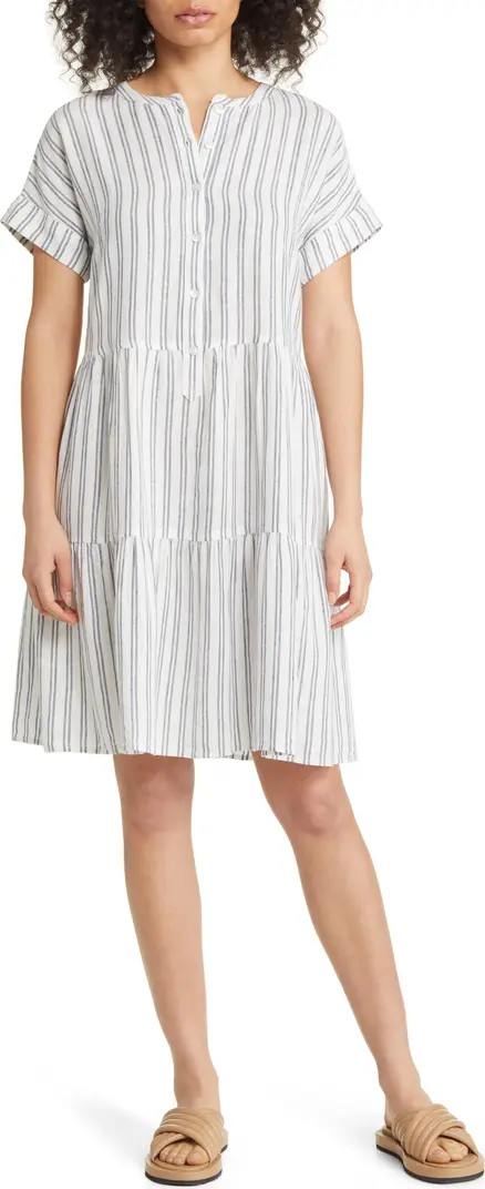 Tiered Linen Blend Dress | Nordstrom