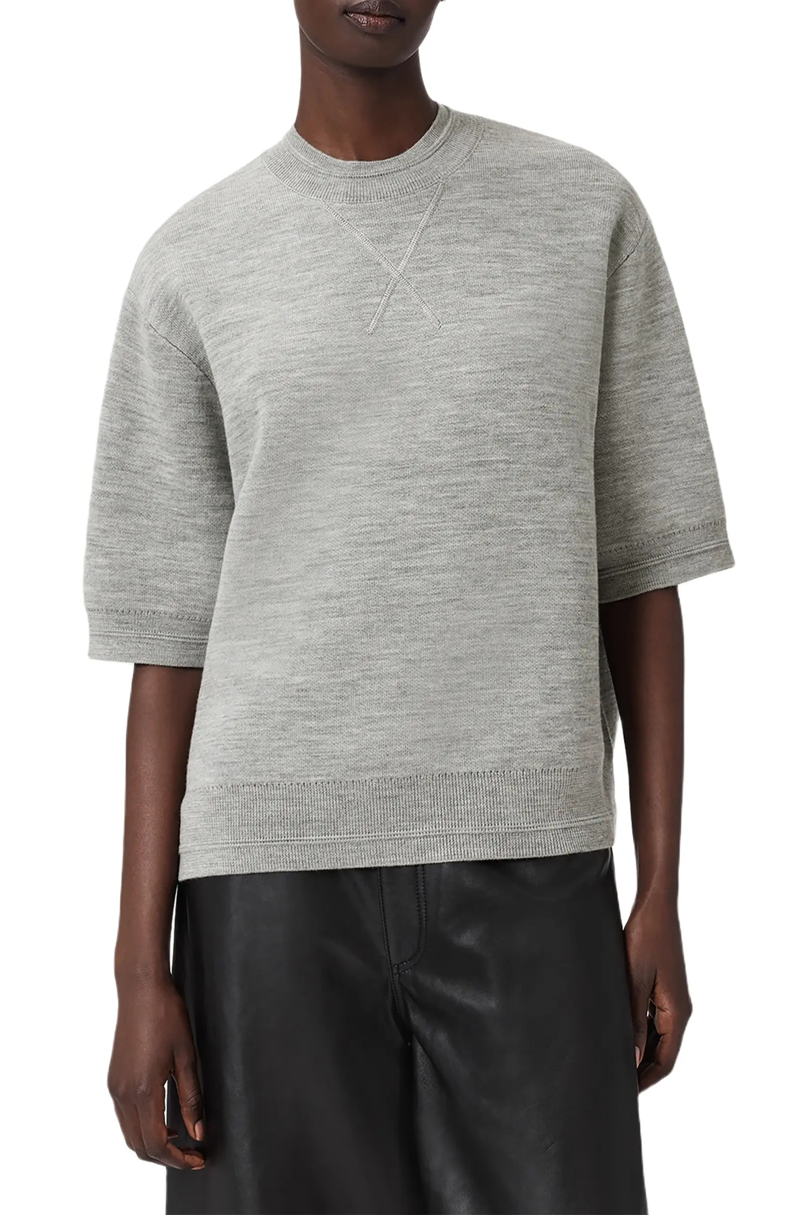 Nika Elbow Sleeve Wool Sweatshirt | Nordstrom