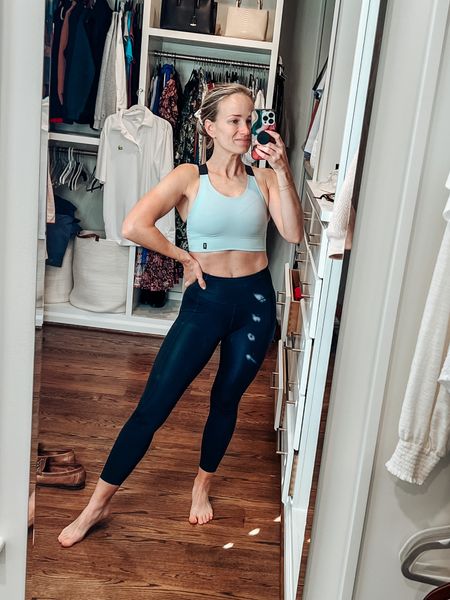 Favorite running bra with sewn-in padding 🙌🏻

Linked my leggings too! They hold my phone without bouncing and look brand new even after having them for 6 years and training for 2 marathons in them. I have a size 2  

#LTKfit