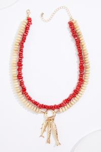 Cato Fashions | Cato Gold Fish Charm Beaded Layered Necklace | Cato Fashions