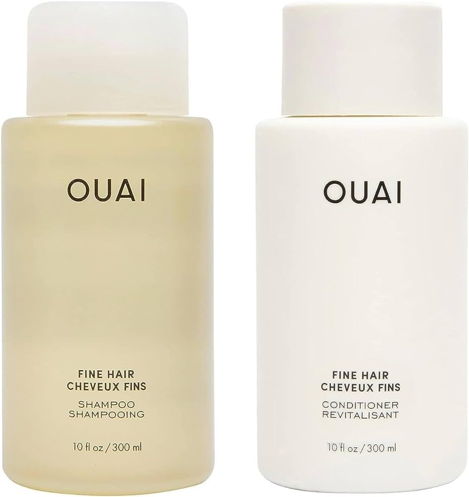 OUAI Fine Shampoo and Conditioner Set - Sulfate Free Shampoo and Conditioner for Fine Hair - Made... | Amazon (US)
