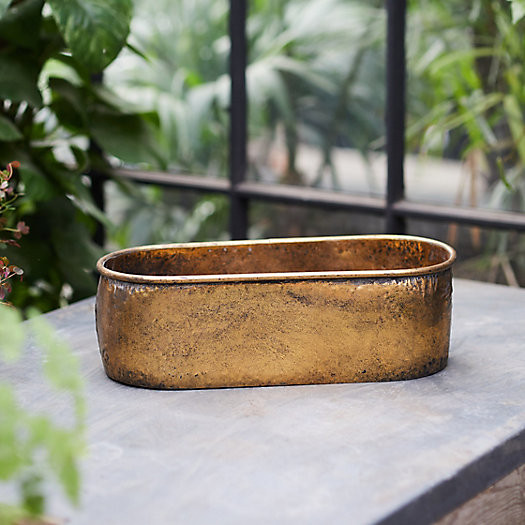 Aged Metal Trough Planter | Terrain