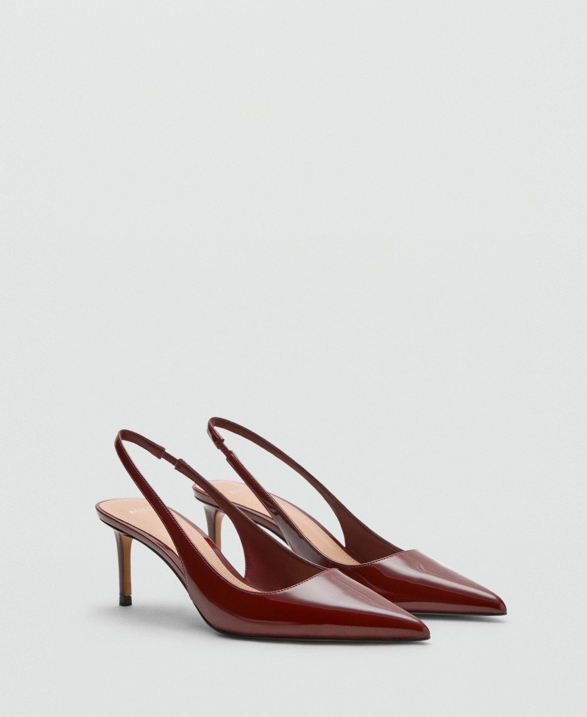Mango Women's Patent Heeled Shoes - Burgundy | Macy's
