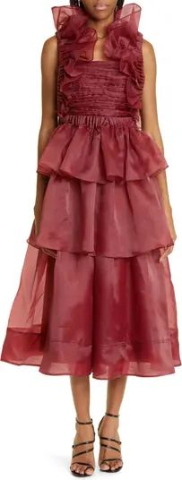 Asra Ruffle Detail Tiered Dress | Nordstrom