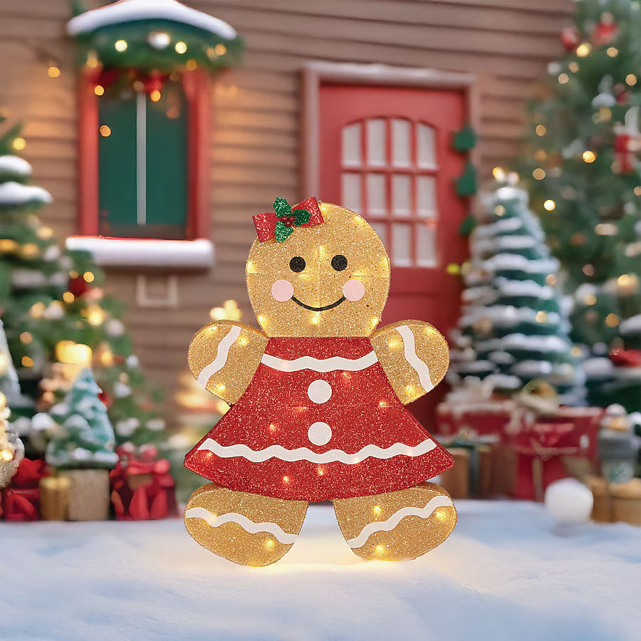 Holiday Living 2.5-ft LED Gingerbread Girl Decoration | Lowe's