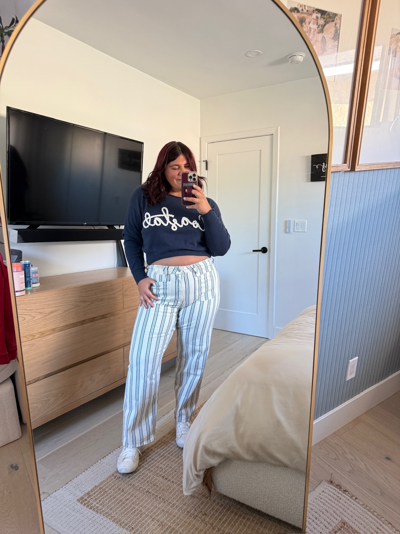 Super cute striped pants and costal sweater both from @Target !! 

#LTKMidsize