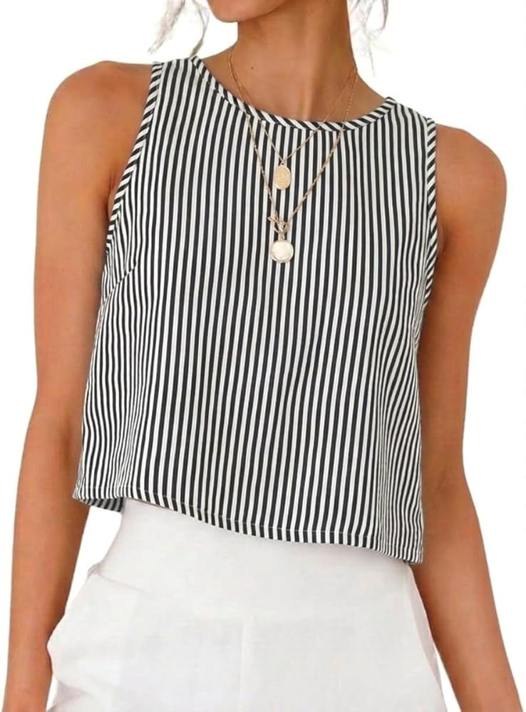 IDEALSANXUN Womens Gingham Crop Tank Tops 2026 Spring Summer Sleeveless Vest Top | Amazon (US)