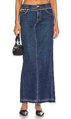 GRLFRND Cameron Low Rise Column Maxi Skirt With Back Slit in Pacific Palisades from Revolve.com | Revolve Clothing (Global)