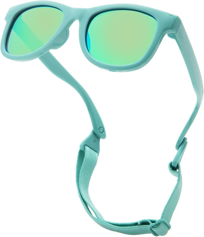 COASION Bendable Flexible Polarized Newborn Baby Sunglasses with Strap for Infant Boys Girls Age ... | Amazon (US)